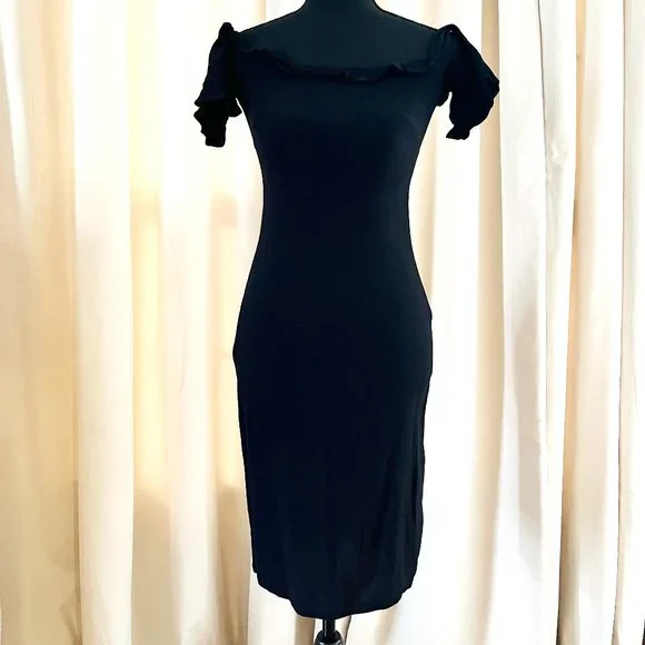 ralph lauren black label antonia beaded dress SIR. Black Antonia Beaded Midi Dress main image 0